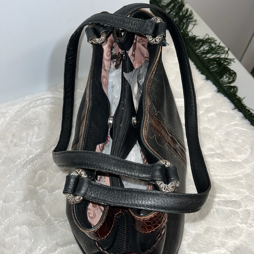 Brighton black leather hand shoulder bag 1 - Picture 10 of 13